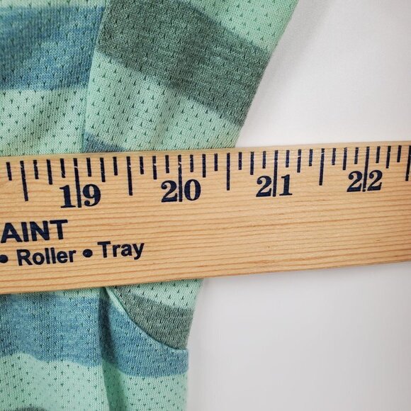 Nike Dri-Fit Running Shirt Zip Pockets Stripe Short Sleeve Mesh Large Womens - Picture 11 of 13